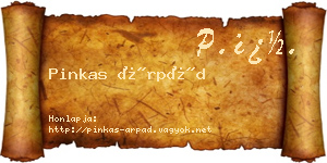 Pinkas Árpád névjegykártya